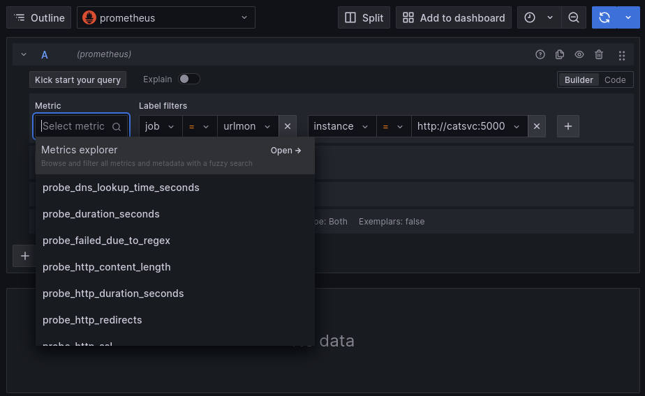List of metrics available